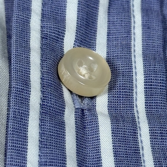 R & G London Shirt Men's X-Large Button Down Dress Blue White Striped Cotton - Picture 8 of 15